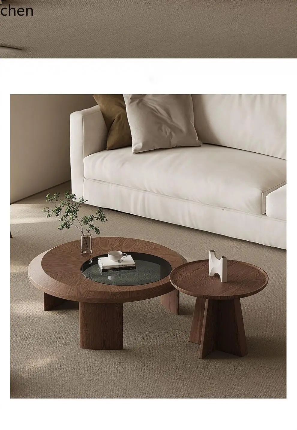 Tea & Coffee Kent - b11-7.2 Walnoot theetafelcombinatie rond nieuwe Chinese