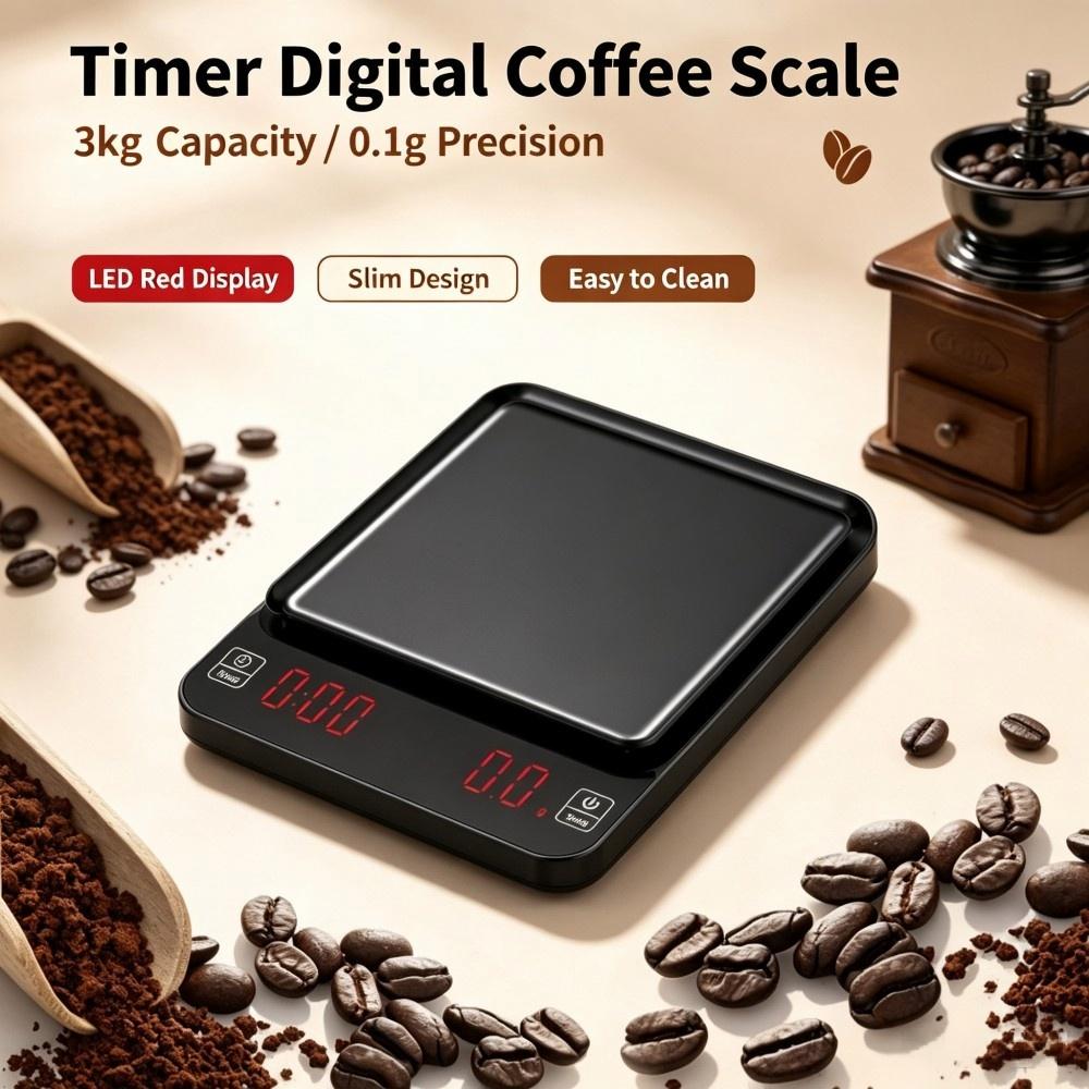 Coffee & Tea Phúc Long - 3kg/0.1g Hoge Precisie Digitale Koffieweegschaal, LED