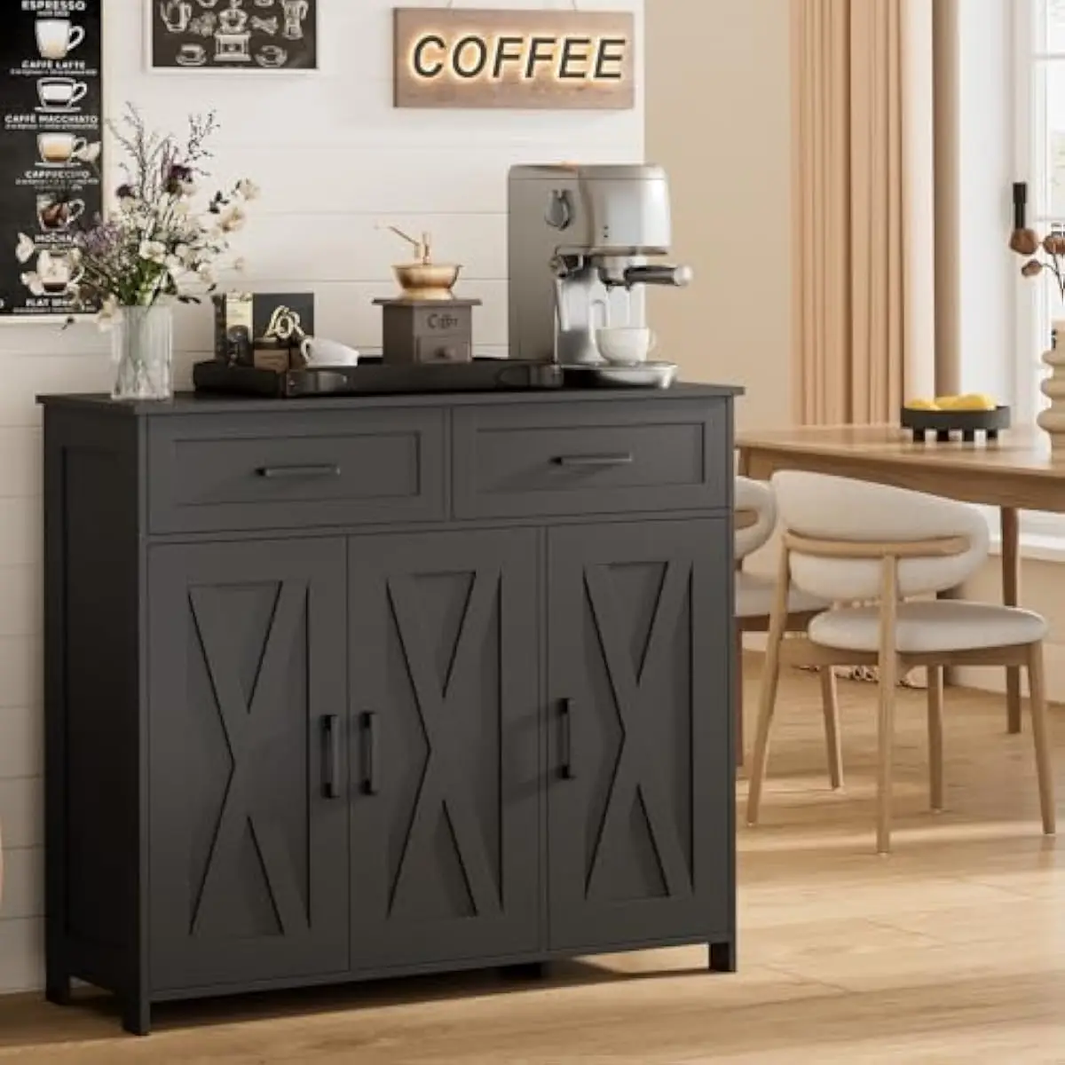 Coffee & Tea Phúc Long - Koffiebar opbergkast met laden, keukenbuffetkast