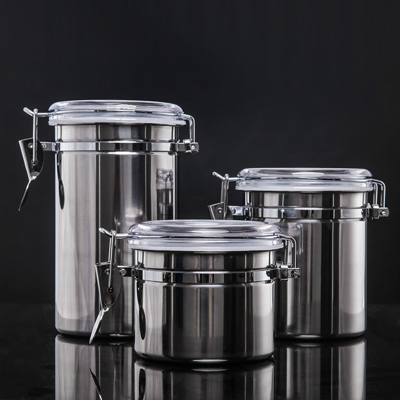 Coffee Tea Containers - Roestvrijstalen luchtdichte bus met hygrometer optie,