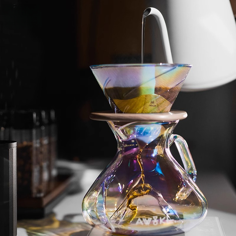 Coffee Dripper V60 - Glazen koffiekan met V60-dripper, filterpapieren en
