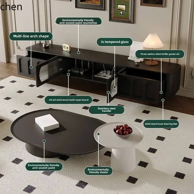 Coffee & Tea Phúc Long - i5.15 retro tv-kast salontafelcombinatie moderne eenvoudige