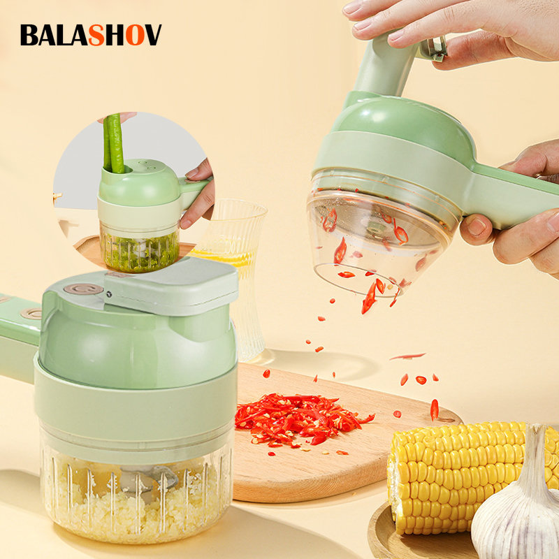 Burr Hand Grinder - 4In1 Elektrische Groentensnijder Set Handheld Draadloze