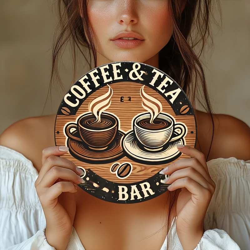 Coffee Tea Logo - [2D plat] Aluminium koffie- en theesignage,