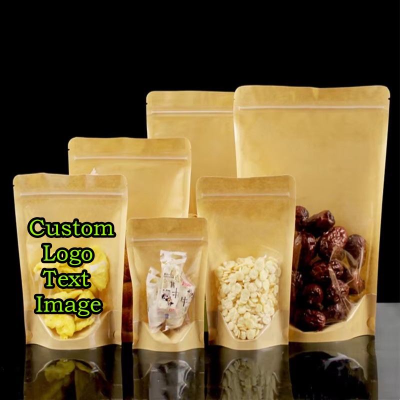 Coffee Tea Logo - 100 stuks transparante kraft papieren hersluitbare