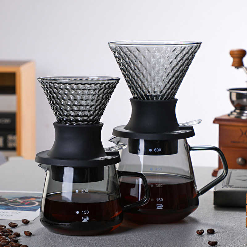 Coffee Dripper V60 - 400ML/600ML Koffiefilterbeker Herbruikbaar Glas voor V60