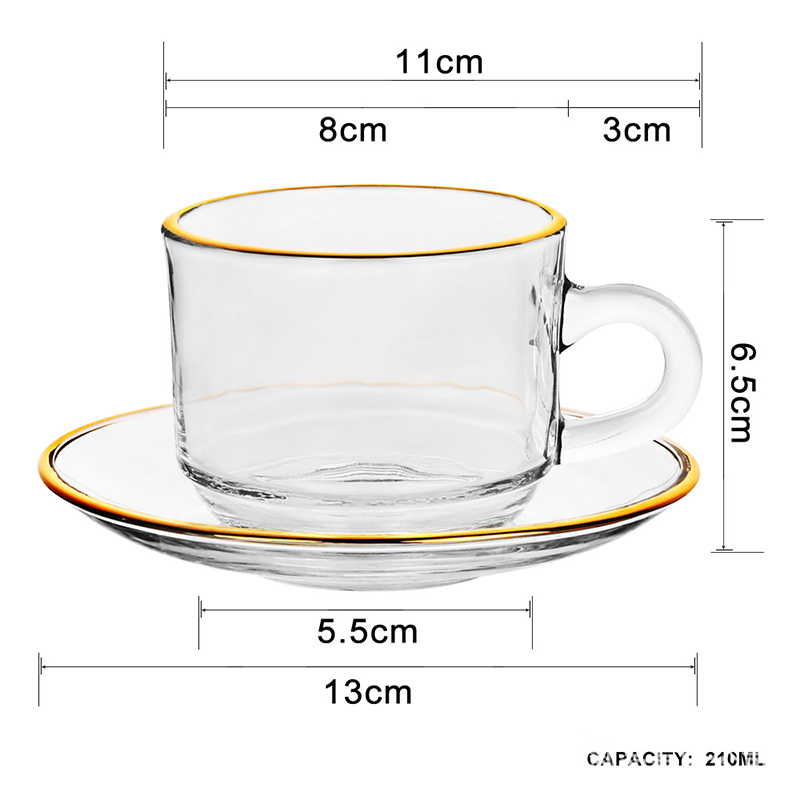 Gouden Rand Glazen Koffiekopje - Espresso Cup Saucer recensie en prijs