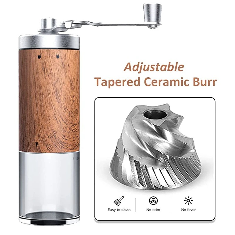 Draagbare handmatige koffiemol - Burr Hand Grinder recensie en prijs