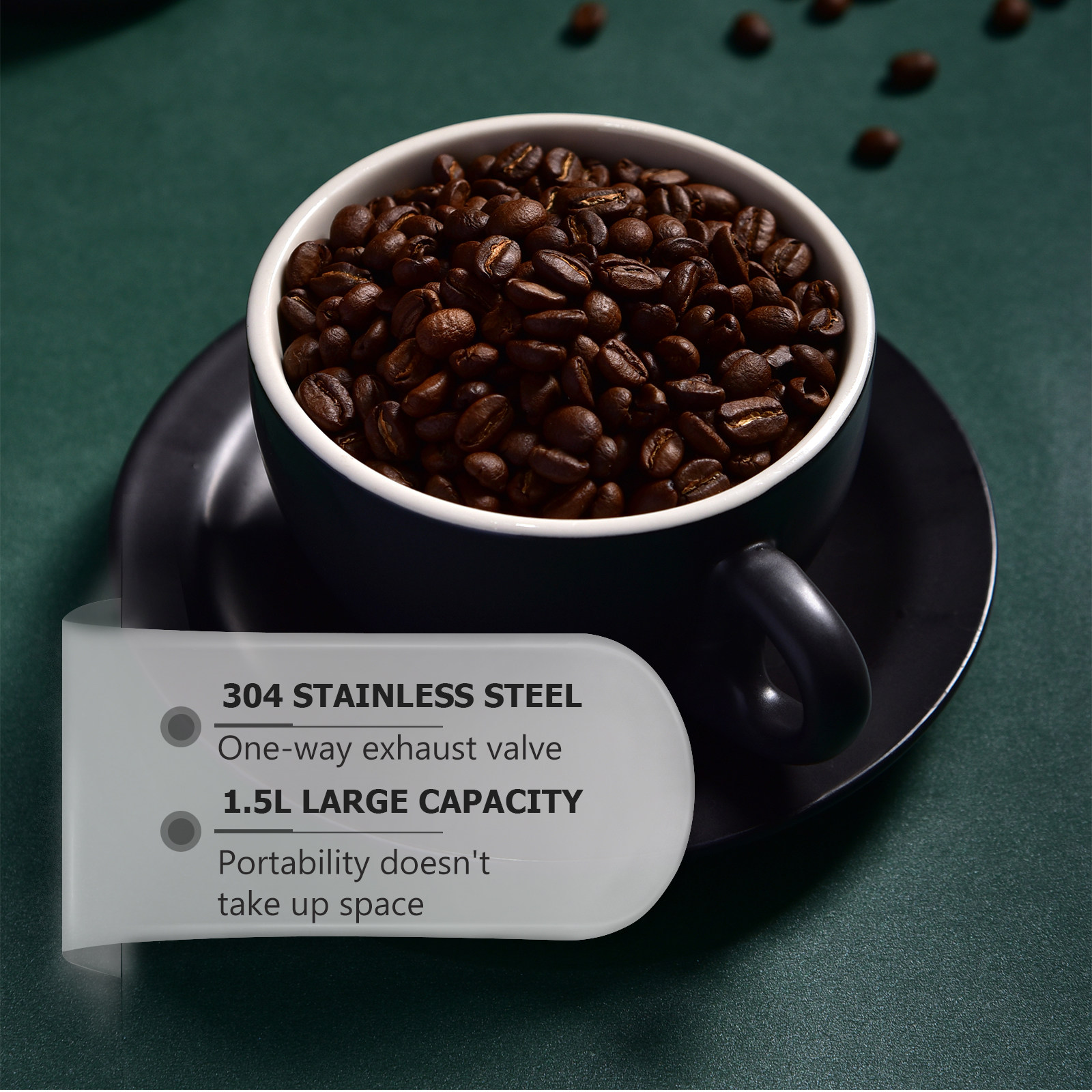 1 Stuks Koffiebonen Afgesloten - Coffee Tea Containers recensie en prijs