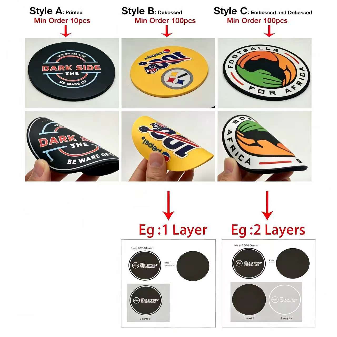 Op maat gemaakte PVC siliconen - Coffee Tea Logo recensie en prijs