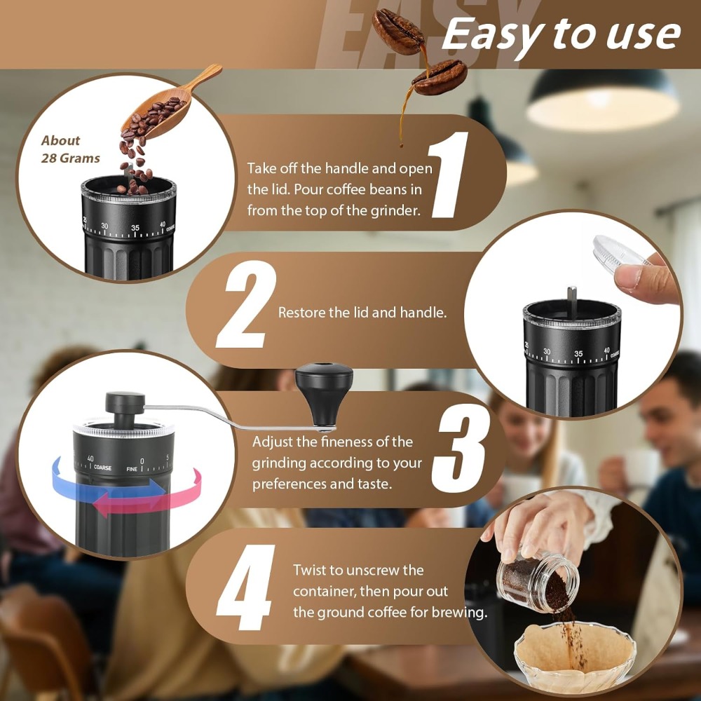 Handmatige koffiemolen met 40  - Burr Hand Grinder recensie en prijs