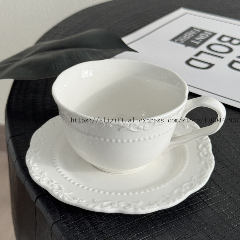 Franse lichte luxe reliëf bloe - Espresso Cup Saucer recensie en prijs