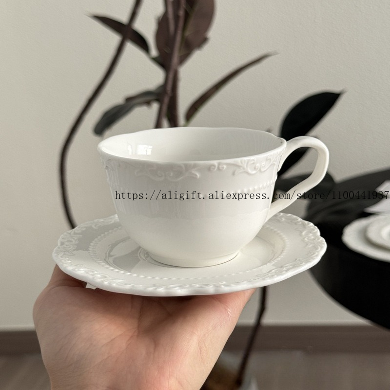 Franse lichte luxe reliëf bloe - Espresso Cup Saucer recensie en prijs