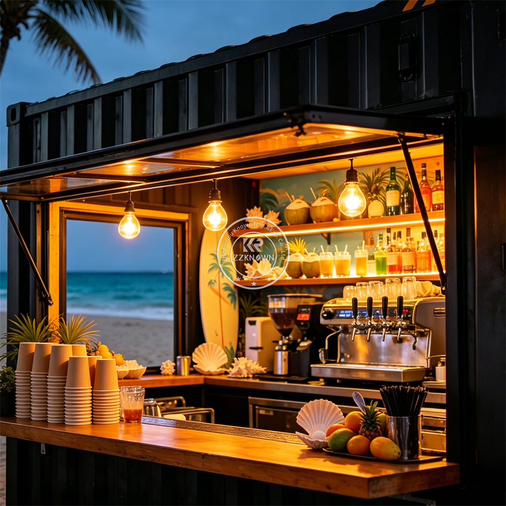 Mobiele buitencontainerbar, fo - Coffee Tea Kiosk recensie en prijs