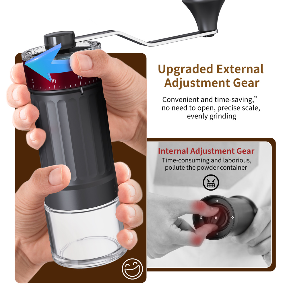 Extern verstelbare conische ma - Burr Hand Grinder recensie en prijs